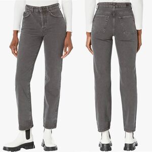 NWT AG Jeans Alexxis High-Rise Vintage Fit 26 Slim Straight 90s Faded Black $225